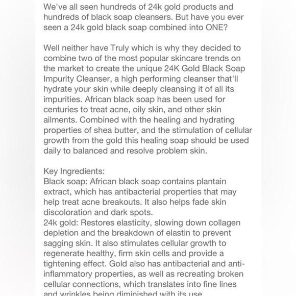 🌙 Truly Beauty 24K GOLD Black Soap 2 in 1 Luxury Butter FULL SZ NEW - Picture 4 of 5